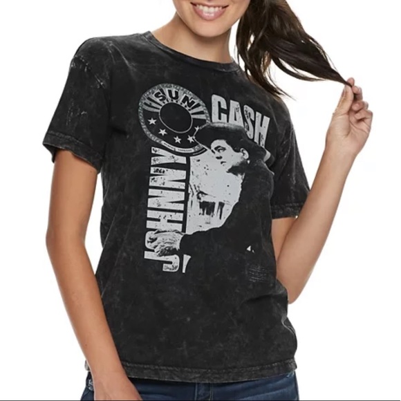 Tops - JOHNNY CASH Sun Records Graphic T-Shirt Size Small